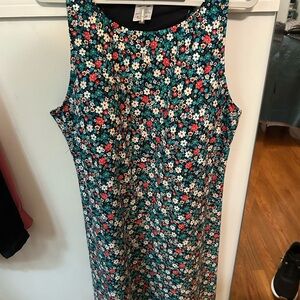 Lands' End plus size black floral swim dress